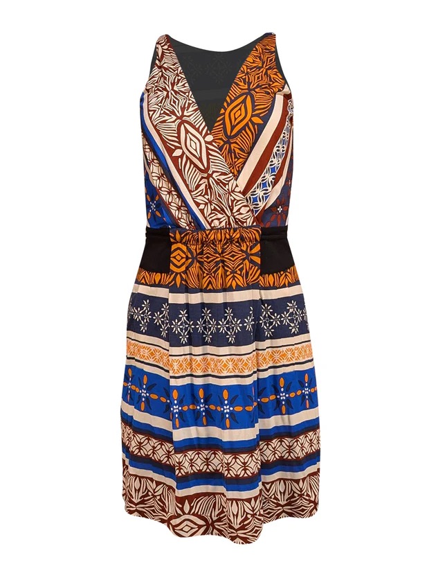 Diane Von Furstenburg M~Multi Color Wrap Style Dress Vibrant Colors Mini Dress